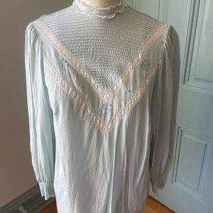 Boho Victorian button back blouse